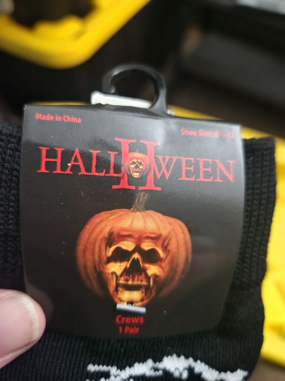 Halloween II Michael Myers Halloween Graphic Crew Socks - Black with White & Red